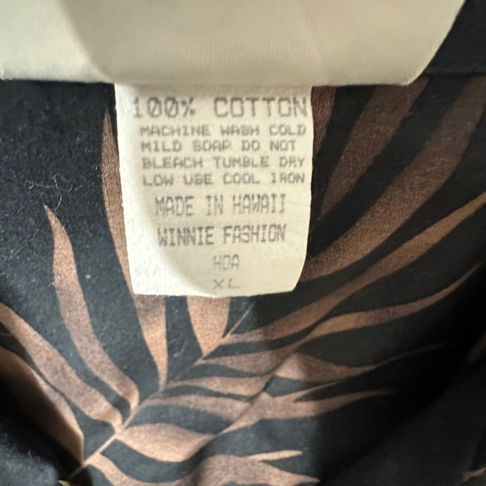 Vintage Winnie Fashion | Men’s 100% Cotton Black Floral Hawaiian S/S Shirt Sz XL - Picture 4 of 6